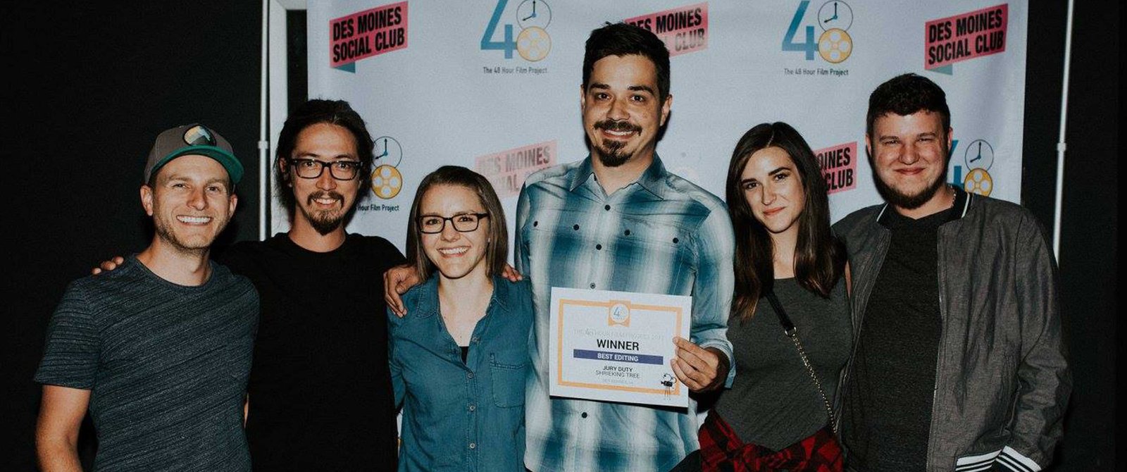 Members of Shrieking Tree pose at the 48 Hour Film Project awards.
