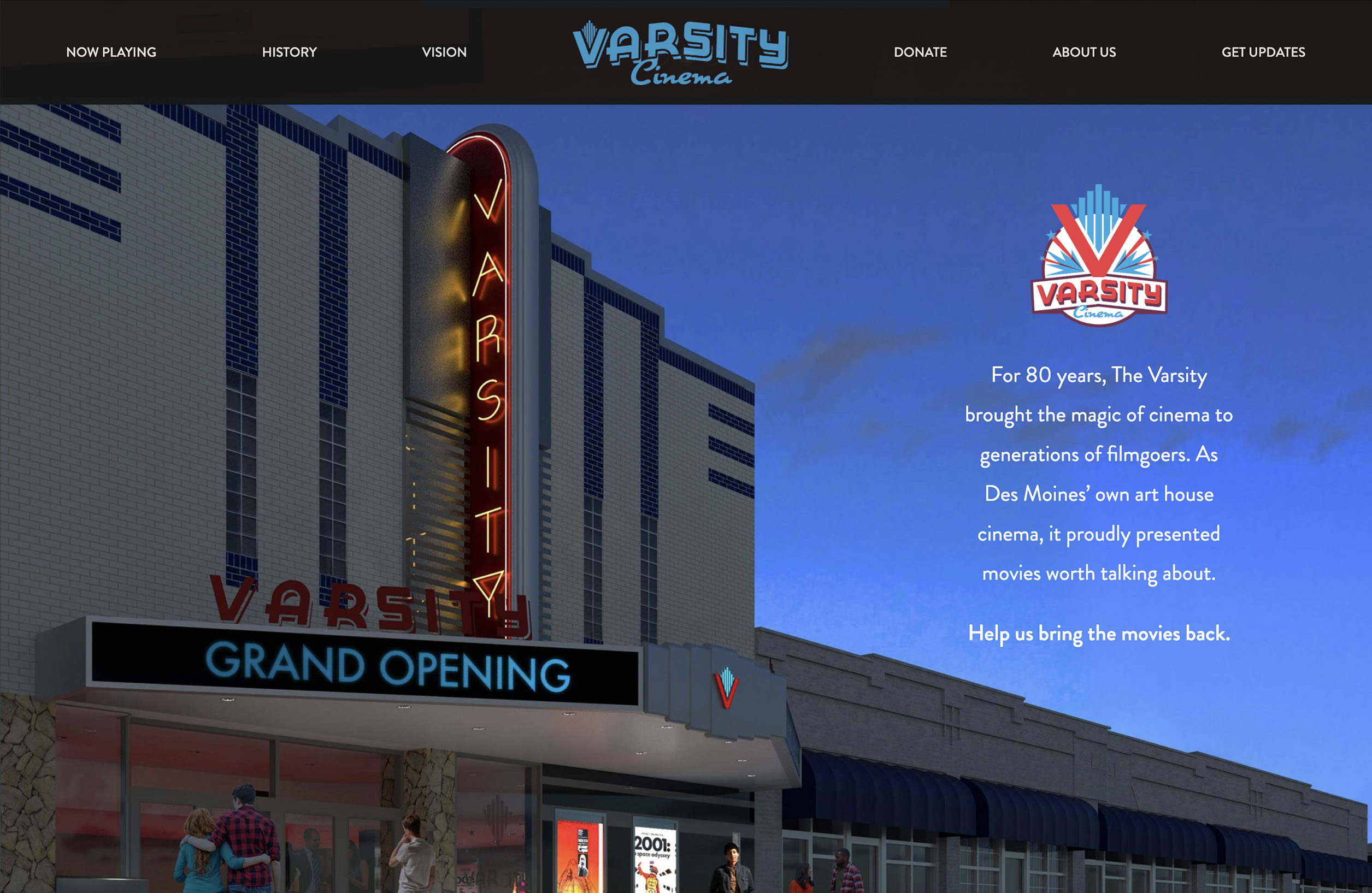 Varsity Des Moines website design